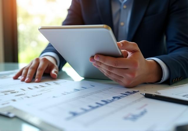 Legal expert reviewing professional documents