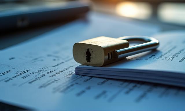 Symbolic representation of data security and legal protection